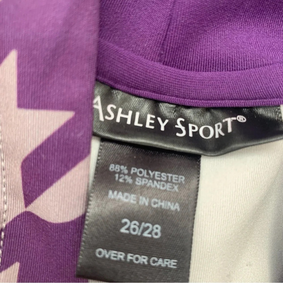 Ashley Sport‎ Hoodie Sweatshirt Woman 26/28  Purple Stretch Athleisure Travel - Picture 10 of 13